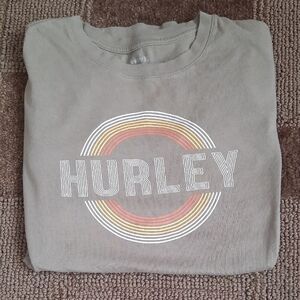 Hurley Olive Tee with Multicolor Circle Design